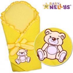 Baby Nellys Zavinovačka s výztuží Teddy Bear - jersey - krémově/žlutá