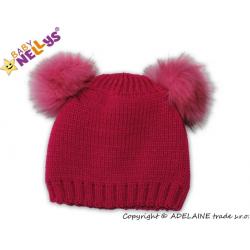Zimní čepice Medvídek chlupáček Baby Nellys ® - tm. růžový