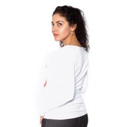 Be MaaMaa Těhotenské triko dlouhý rukáv In Love - bílé