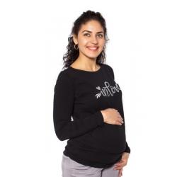 Be MaaMaa Těhotenské triko dlouhý rukáv In Love - černé